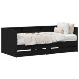 Walplus Daybed Frame With Drawers With Headboard Black Oak 100 X 200 Cm - thumbnail 3
