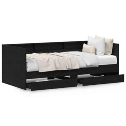 Walplus Daybed Frame With Drawers With Headboard Black Oak 100 X 200 Cm - thumbnail 4
