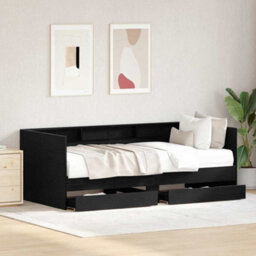 Walplus Daybed Frame With Drawers With Headboard Black Oak 100 X 200 Cm - thumbnail 5
