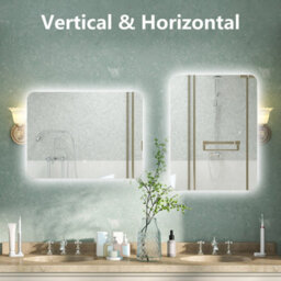AVER-GROWTH Led Bathroom Mirror With Light 3 Colour Backlit Demister Anti-Fog Touch/wall Switch Vertical/horizontal Illuminated Mirror 80X60Cm - thumbnail 6