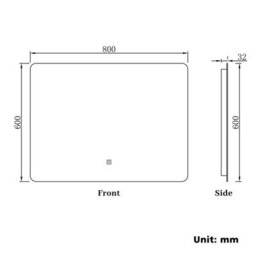 AVER-GROWTH Led Bathroom Mirror With Light 3 Colour Backlit Demister Anti-Fog Touch/wall Switch Vertical/horizontal Illuminated Mirror 80X60Cm - thumbnail 8