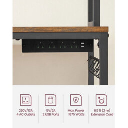 Kitchen Storage Rack With Power Outlet, Coffee Bar - thumbnail 6