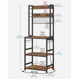 Kitchen Storage Rack With Power Outlet, Coffee Bar - thumbnail 2