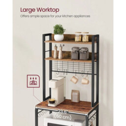 Kitchen Storage Rack With Power Outlet, Coffee Bar - thumbnail 4