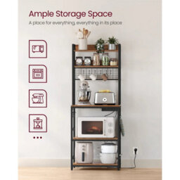 Kitchen Storage Rack With Power Outlet, Coffee Bar - thumbnail 5
