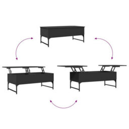 Berkfield Coffee Table Black 100X50X40 Cm Engineered Wood And Metal - thumbnail 8