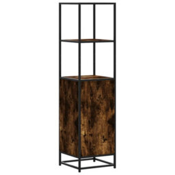 Walplus Highboard Smoked Oak 35.5X35X139 Cm Engineered Wood And Metal - thumbnail 7