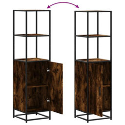 Walplus Highboard Smoked Oak 35.5X35X139 Cm Engineered Wood And Metal - thumbnail 8