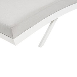 Beliani Sun Lounger With Cushion Amelia Reclining Metal Light Grey - thumbnail 8