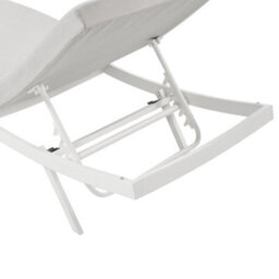 Beliani Sun Lounger With Cushion Amelia Reclining Metal Light Grey - thumbnail 9