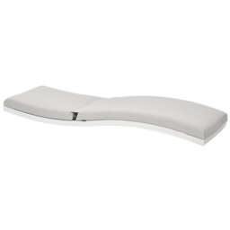Beliani Sun Lounger With Cushion Amelia Reclining Metal Light Grey - thumbnail 6