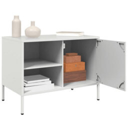 Berkfield Tv Cabinet White 68X39X50.5 Cm Steel - thumbnail 5