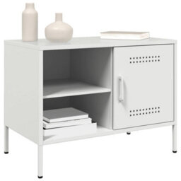Berkfield Tv Cabinet White 68X39X50.5 Cm Steel - thumbnail 4