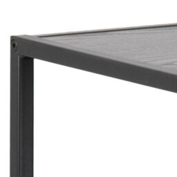 Furniture To Go Seaford Wide Black Metal Bookcase With 4 Black Oak Shelves - thumbnail 6