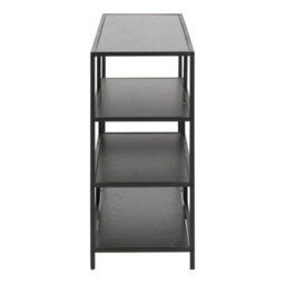 Furniture To Go Seaford Wide Black Metal Bookcase With 4 Black Oak Shelves - thumbnail 3