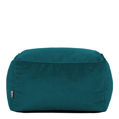 icon Amara Velvet Bean Bag Pouffe Teal Green - image 1