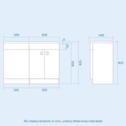 Nes Home 1100mm P Shaped Right Hand White Vanity Basin Cabinet Wc Unit And Rimless Btw Toilet - thumbnail 5