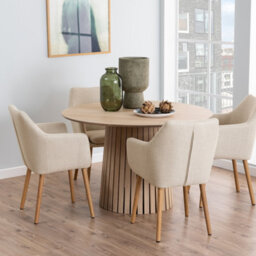 Furniture To Go Christo Round Dining Table In White Pigmented Oak - thumbnail 5