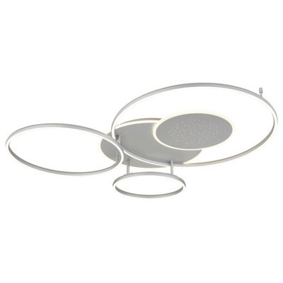 Luminosa Lighting Luminosa Johnson Iii Semi Flush Ceiling Light Brushed Silver Led 2700/6500K - image 1