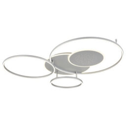 Luminosa Lighting Luminosa Johnson Iii Semi Flush Ceiling Light Brushed Silver Led 2700/6500K - thumbnail 1