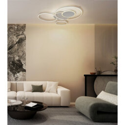 Luminosa Lighting Luminosa Johnson Iii Semi Flush Ceiling Light Brushed Silver Led 2700/6500K - thumbnail 2