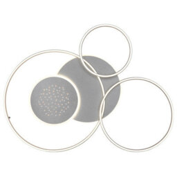 Luminosa Lighting Luminosa Johnson Iii Semi Flush Ceiling Light Brushed Silver Led 2700/6500K - thumbnail 4