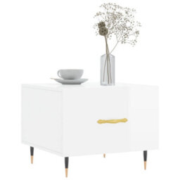Walplus Coffee Tables 2Pcs High Gloss White 50X50X40 Cm Engineered Wood - thumbnail 3