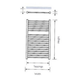 Clifton 720mm (H) X 500mm (W) - Curved Vertical - Bathroom Towel Radiator (Richmond) - (0.72M X 0.5M) - thumbnail 2