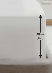 "Homespace Direct Ltd Luxury Super Soft Percale Plain 16"" Deep Fitted Sheet Super King White Fitted Sheet" - thumbnail 1