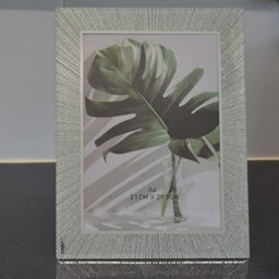 Biznest Silver Glitter Glass Photo Frame A4 Silver Strips Sparking Picture Frame