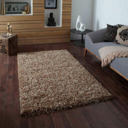 Beige Shaggy Plain Easy To Clean Rug For Dining Room-60 X 220Cm (Runner) - thumbnail 1