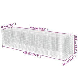 Berkfield Gabion Raised Bed Galvanised Steel 450X90X100 Cm - thumbnail 8