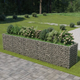 Berkfield Gabion Raised Bed Galvanised Steel 450X90X100 Cm - thumbnail 1