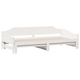Berkfield Daybed With Trundle Without Mattress White 90X200 Cm Solid Wood - thumbnail 5