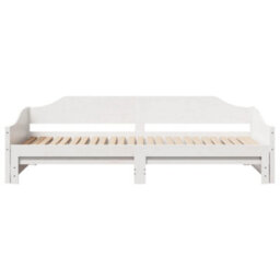 Berkfield Daybed With Trundle Without Mattress White 90X200 Cm Solid Wood - thumbnail 6