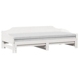 Berkfield Daybed With Trundle Without Mattress White 90X200 Cm Solid Wood - thumbnail 3