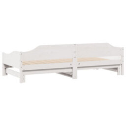 Berkfield Daybed With Trundle Without Mattress White 90X200 Cm Solid Wood - thumbnail 9