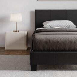 Lassic Vida Designs Lisbon Black 3Ft Single Ukfr Faux Leather Bed Frame - thumbnail 4