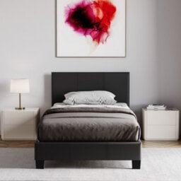 Lassic Vida Designs Lisbon Black 3Ft Single Ukfr Faux Leather Bed Frame - thumbnail 3