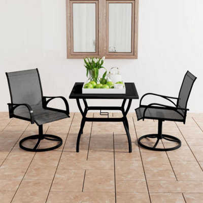 Berkfield 3 Piece Garden Dining Set Textilene And Steel - image 1