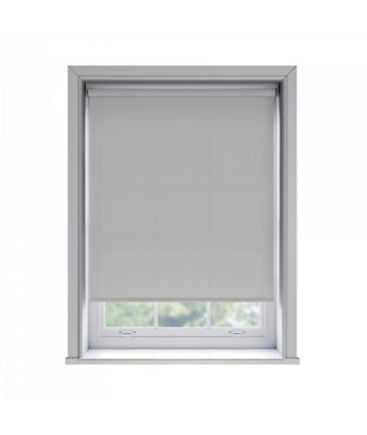 160Cm No Drill Self Adhesive Light Grey Thermal Blackout Roller Blind (170Cm Drop)