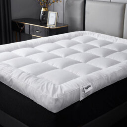 Groundlevel Single 4 Inch Thick Super Soft Mattress Topper, Hypoallergenic, Comfy, Deep Fill - Machine Washable - thumbnail 1