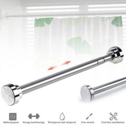 Extendable Wardrobe Rod Stainless Steel Wardrobe Rail 50-85Cm Adjustable Rod - thumbnail 1
