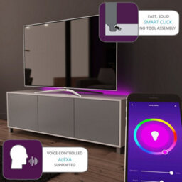 Frank Olsen Grey And White Tv Cabinet With Intelligent Eye And Alexa Or App Operated Led Mood Lighting - thumbnail 2