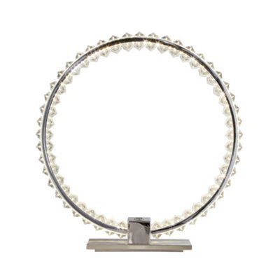 Lighting Collection Quart Chrome & Clear Led Hoop Table Lamp - image 1