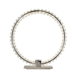 Lighting Collection Quart Chrome & Clear Led Hoop Table Lamp - thumbnail 1