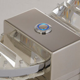 Lighting Collection Quart Chrome & Clear Led Hoop Table Lamp - thumbnail 3