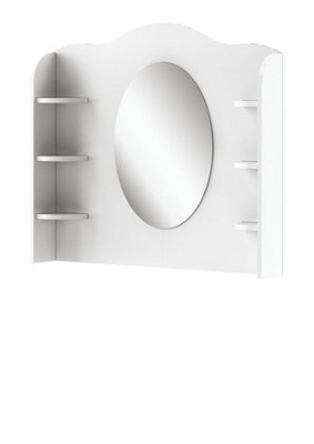 Arte Elegant Mia Desk Hutch With Mirror In White Matt & Pink (H)810mm (W)940mm (D)140mm - Charming Cosmetic Organiser