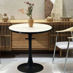 Fativo L76.5X H80Cm Kitchen Dining Table Round Sintered Stone Dining Table With Waterproof Plywood Layer, Chairs No Included