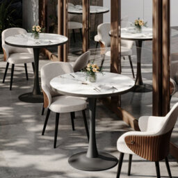 Fativo L76.5X H80Cm Kitchen Dining Table Round Sintered Stone Dining Table With Waterproof Plywood Layer, Chairs No Included - thumbnail 9